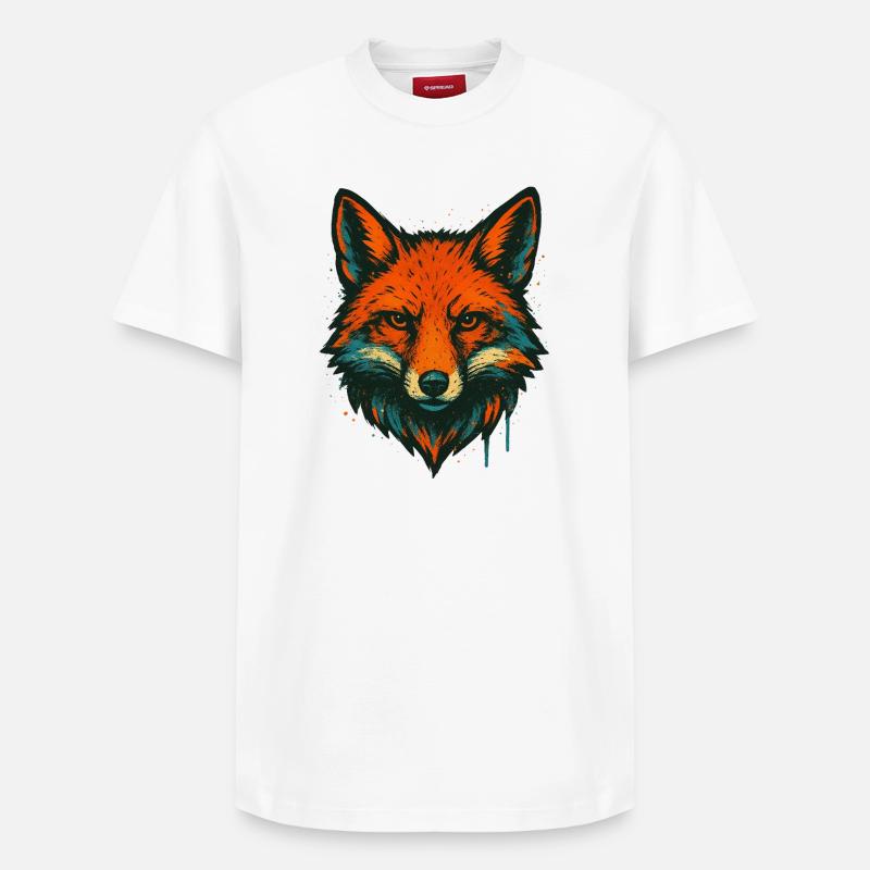 Fuchs im Neon-Graffiti - Relaxed Unisex Supima Cotton T-Shirt – von SPREAD - Weiß