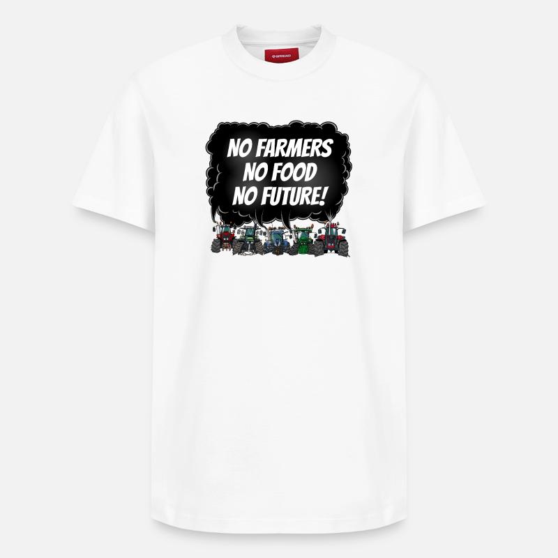 Boerenprotest_tshirt_EN - T-shirt unisexe décontracté en coton Supima – de SPREAD - blanc