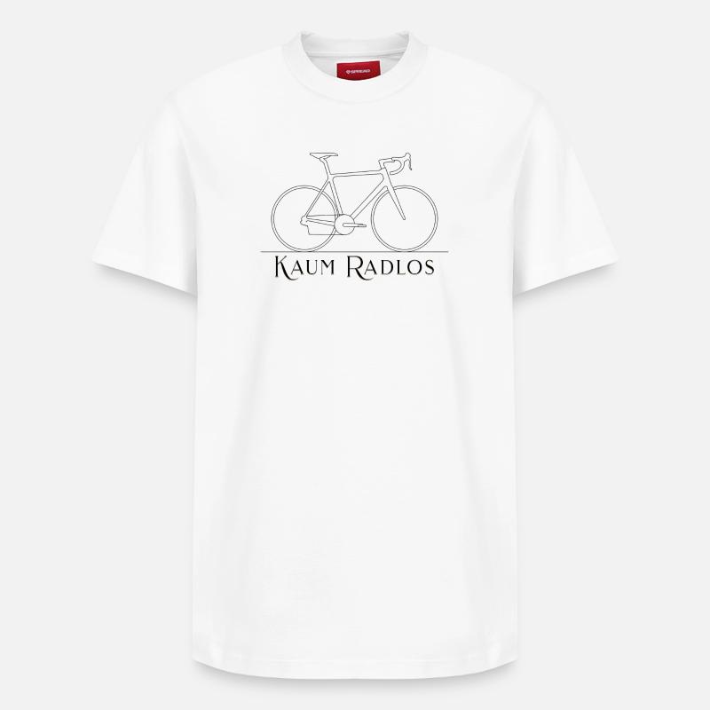 Vélo de route à peine sans roues Dessin minimal en lignes - T-shirt unisexe décontracté en coton Supima – de SPREAD - blanc