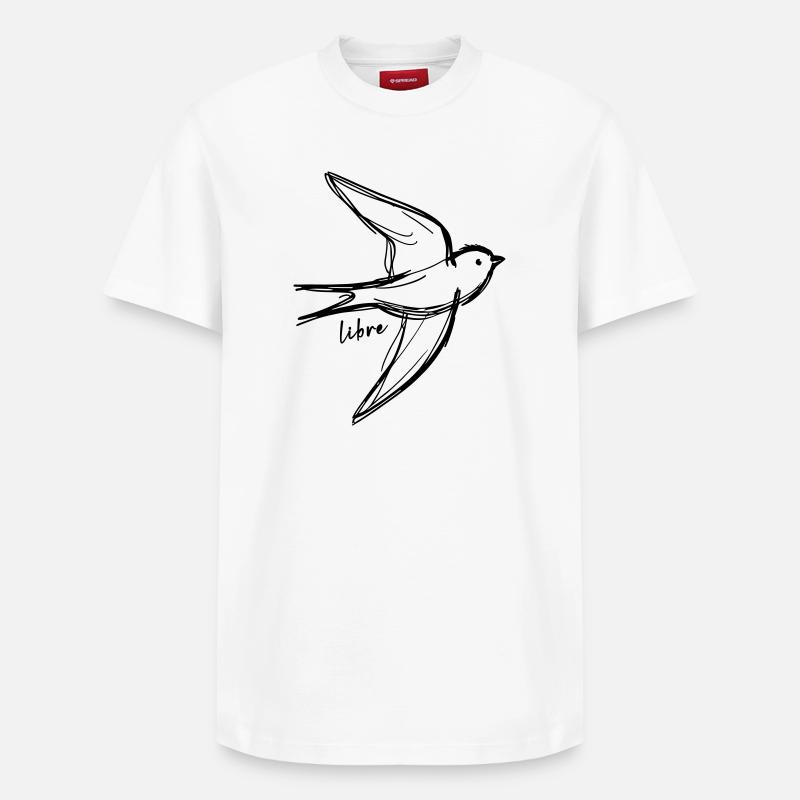 Freier Vogel - Relaxed Unisex Supima Cotton T-Shirt – von SPREAD - Weiß