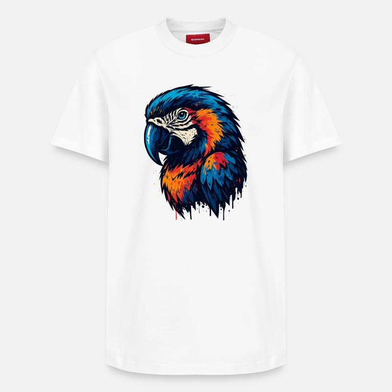 Magnifique tête de perroquet - T-shirt unisexe décontracté en coton Supima – de SPREAD - blanc
