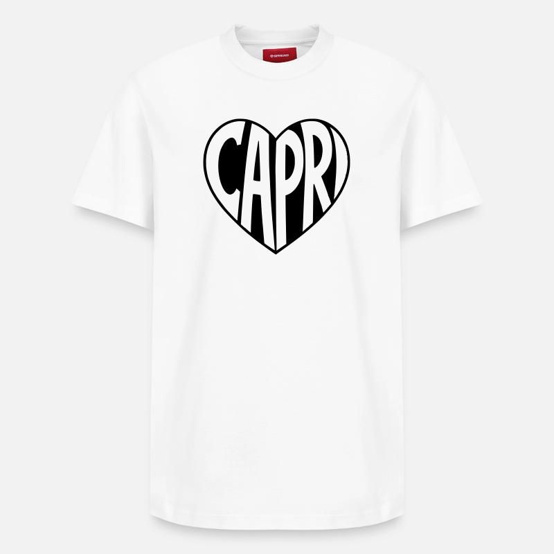 Cœur de Capri - T-shirt unisexe décontracté en coton Supima – de SPREAD - blanc