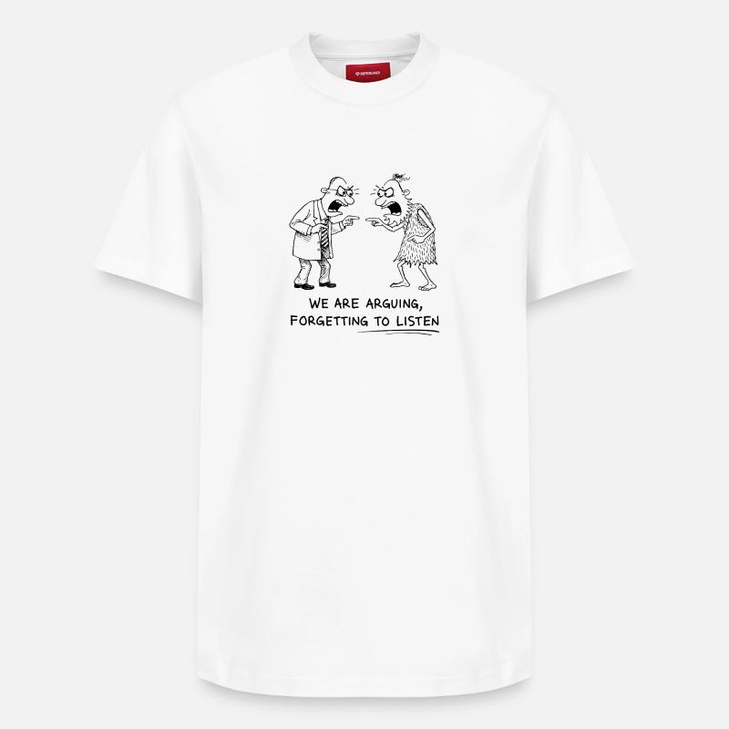Débat et dialogue d’écoute - T-shirt unisexe décontracté en coton Supima – de SPREAD - blanc