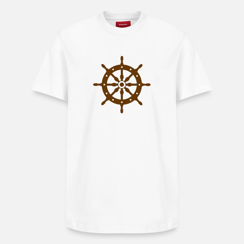 Roue de navire - T-shirt unisexe décontracté en coton Supima – de SPREAD - blanc