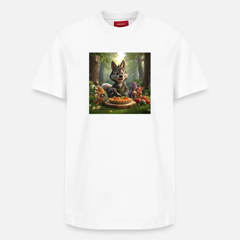 Wolf, grauer Wolf, Plüschwolf - Relaxed Unisex Supima Cotton T-Shirt – von SPREAD - Weiß