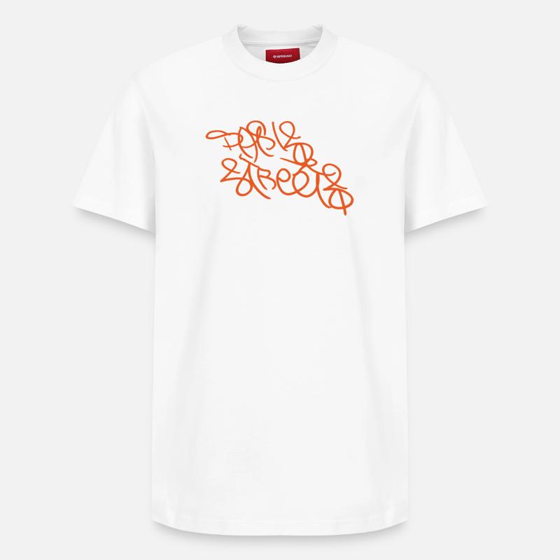Graffiti parisien orange - T-shirt unisexe décontracté en coton Supima – de SPREAD - blanc