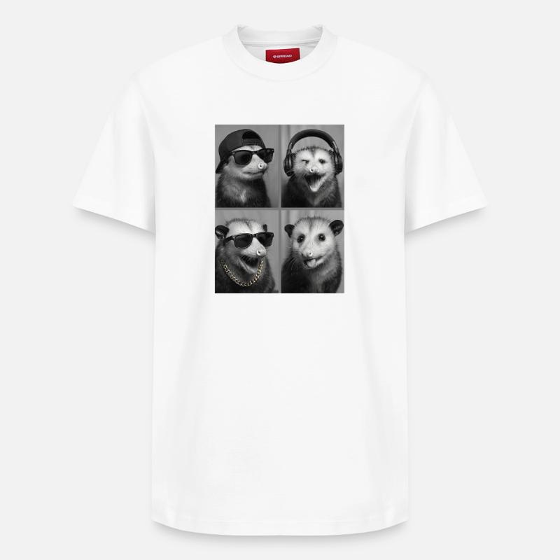opossum - T-shirt unisexe décontracté en coton Supima – de SPREAD - blanc