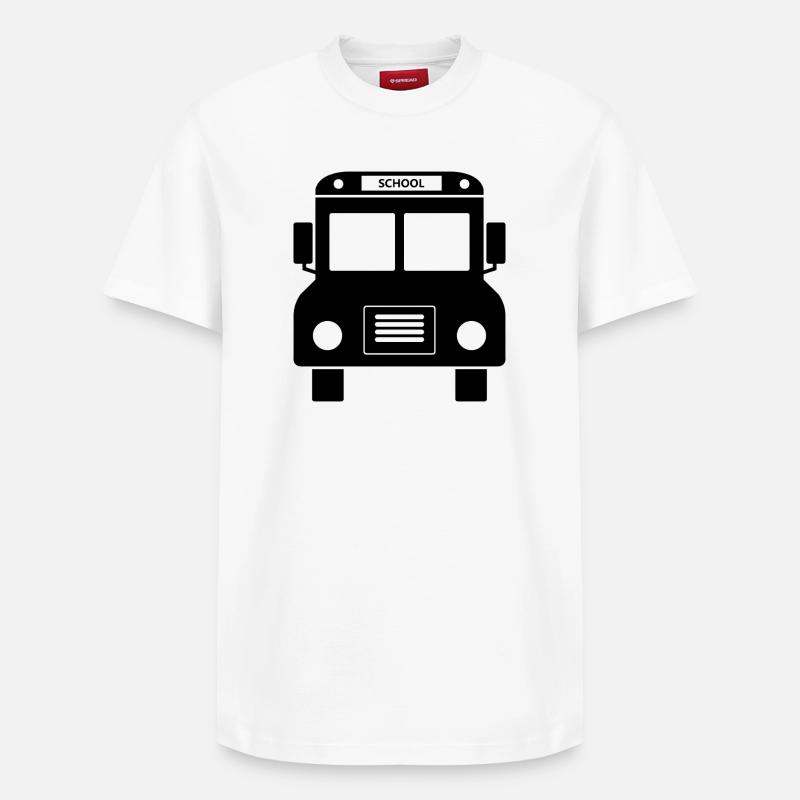 Schulbusfront - Relaxed Unisex Supima Cotton T-Shirt – von SPREAD - Weiß