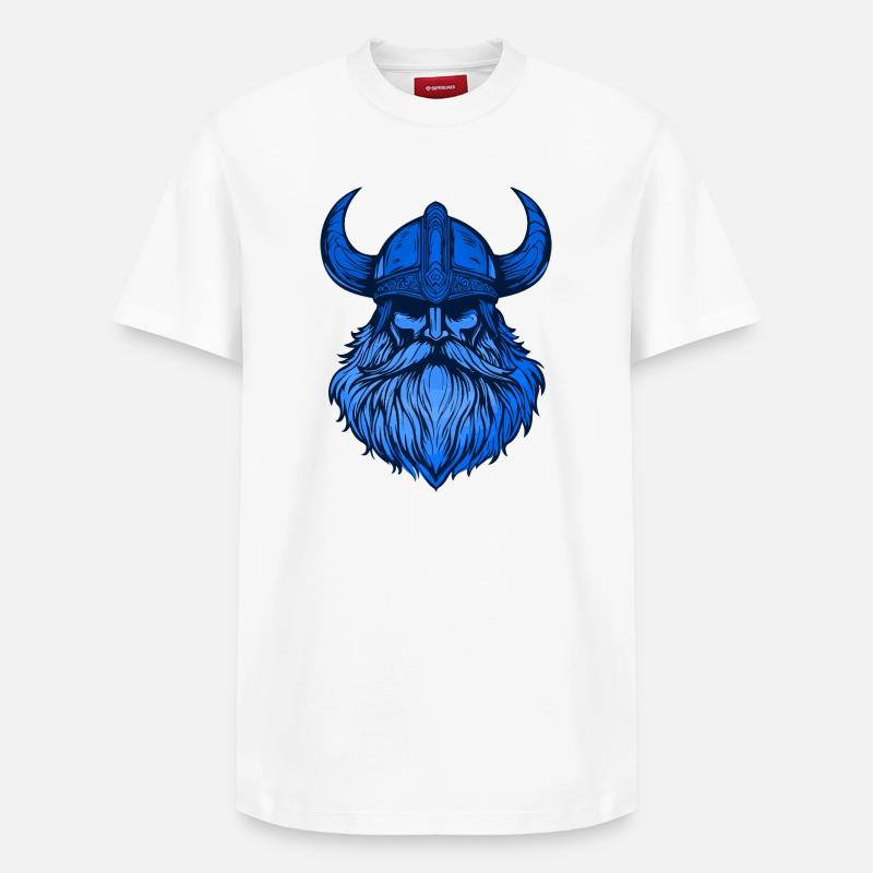 Tête de Viking - T-shirt unisexe décontracté en coton Supima – de SPREAD - blanc