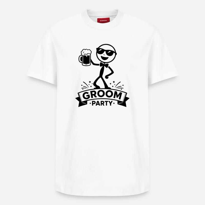L’équipe Groom Bräutigam - T-shirt unisexe décontracté en coton Supima – de SPREAD - blanc