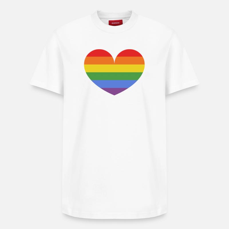 Regenbogenherz - Relaxed Unisex Supima Cotton T-Shirt – von SPREAD - Weiß