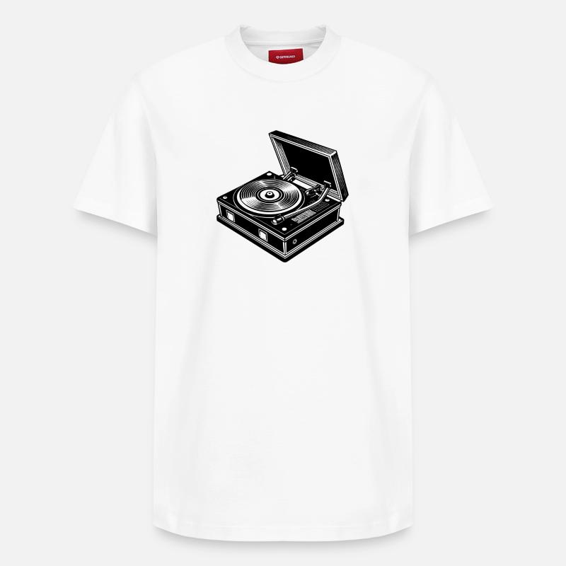 tourne-disque - T-shirt unisexe décontracté en coton Supima – de SPREAD - blanc