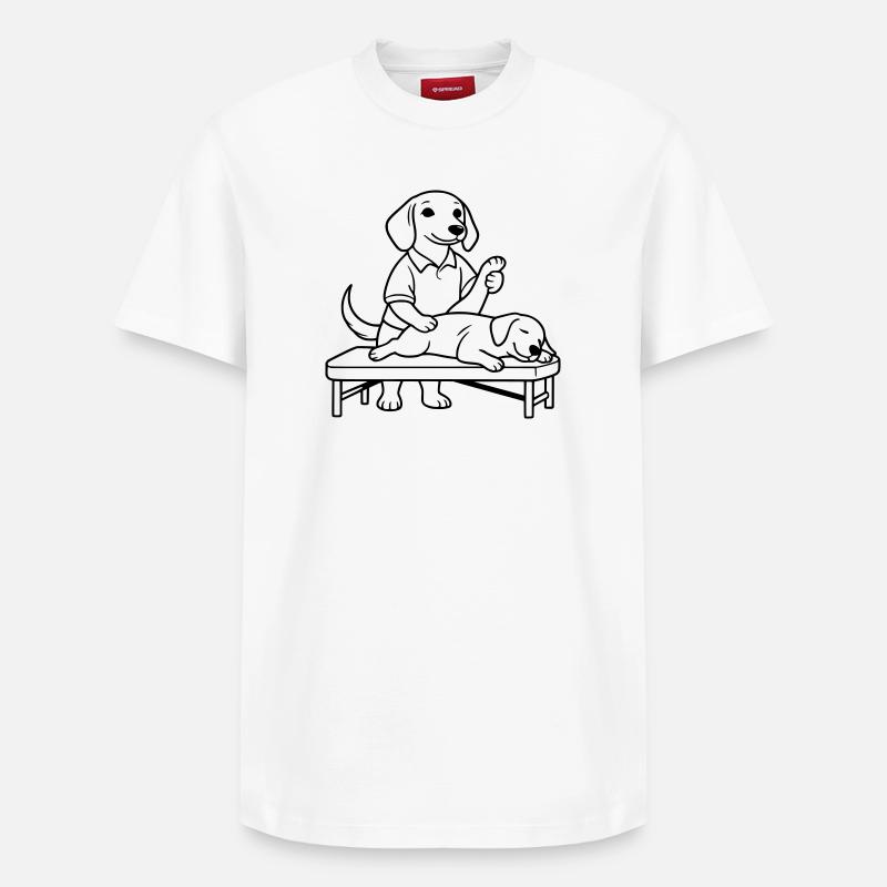 dackel physiotherapeut - Relaxed Unisex Supima Cotton T-Shirt – von SPREAD - Weiß