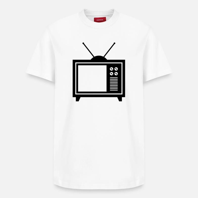 Télévision - T-shirt unisexe décontracté en coton Supima – de SPREAD - blanc