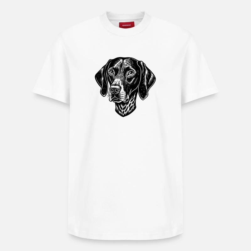 Chien pointeur - T-shirt unisexe décontracté en coton Supima – de SPREAD - blanc