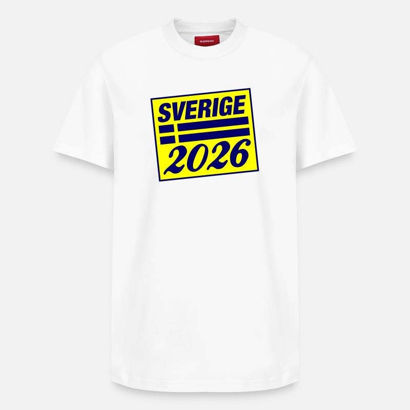 Drapeau de Suède 2026 - T-shirt unisexe décontracté en coton Supima – de SPREAD - blanc