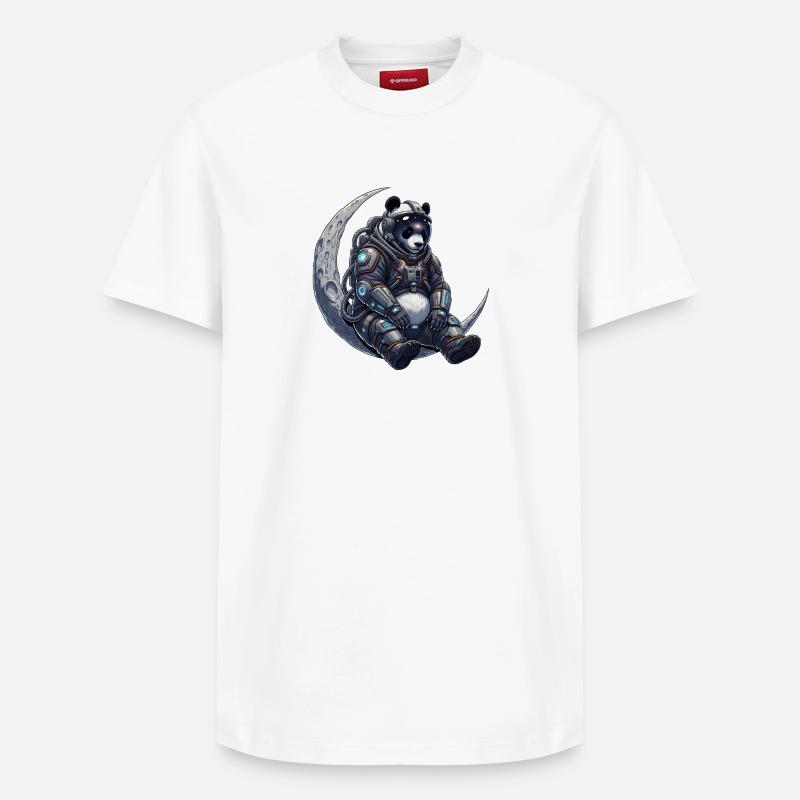 Panda Astronaut  - Relaxed Unisex Supima Cotton T-Shirt – von SPREAD - Weiß