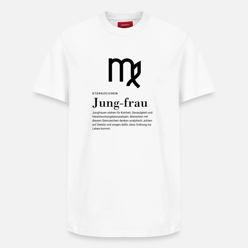 Signe du zodiaque Vierge - T-shirt unisexe décontracté en coton Supima – de SPREAD - blanc