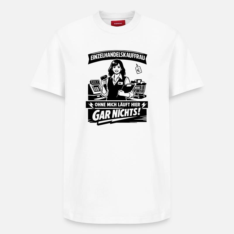 Commis au commerce de détail - T-shirt unisexe décontracté en coton Supima – de SPREAD - blanc