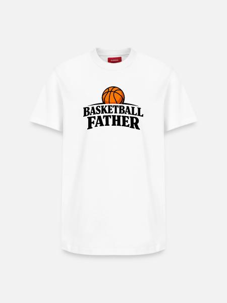 Basketball Father Retro Sports Design - Relaxed Unisex Supima Cotton T-Shirt – by SPREAD - white