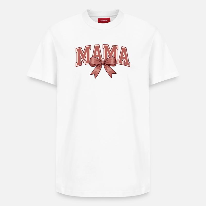 Mama Schleife – Süßes Mama Statement Design - Relaxed Unisex Supima Cotton T-Shirt – von SPREAD - Weiß