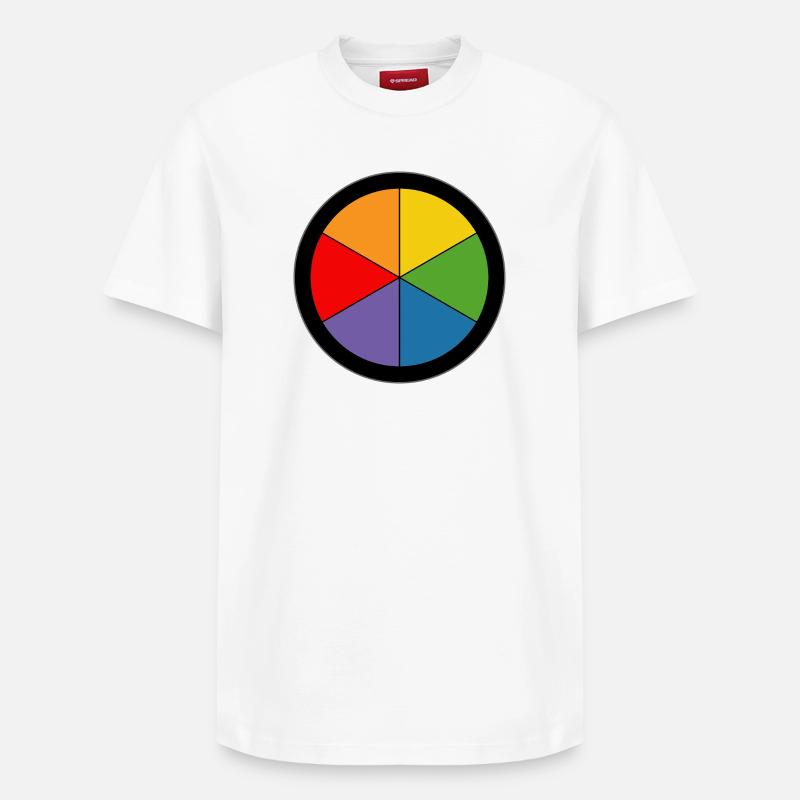 Roue des couleurs arc-en-ciel - T-shirt unisexe décontracté en coton Supima – de SPREAD - blanc