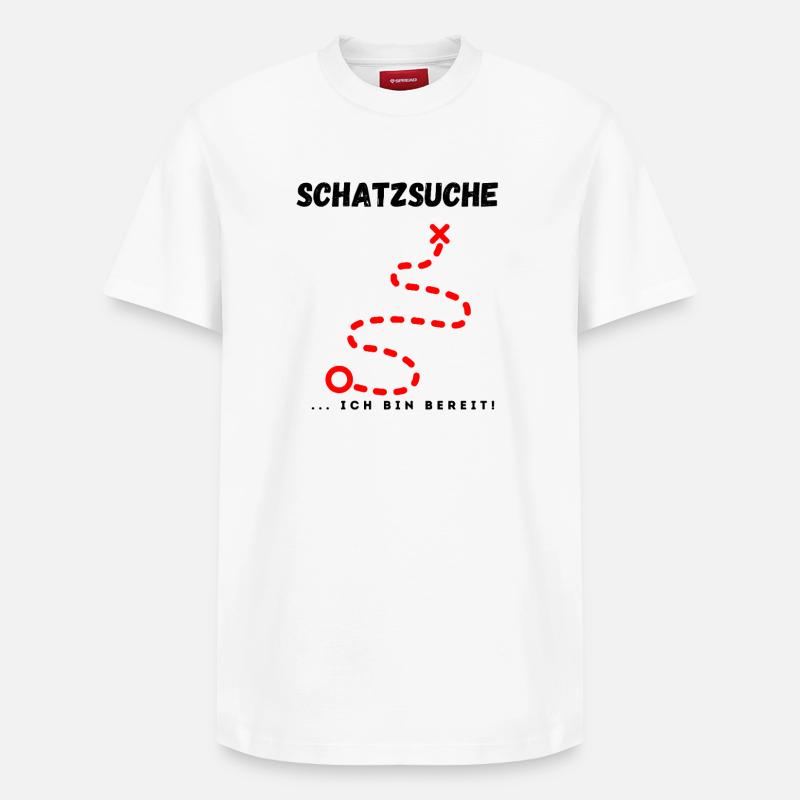 Schatzsuche_ich_bin_bereit - T-shirt unisexe décontracté en coton Supima – de SPREAD - blanc