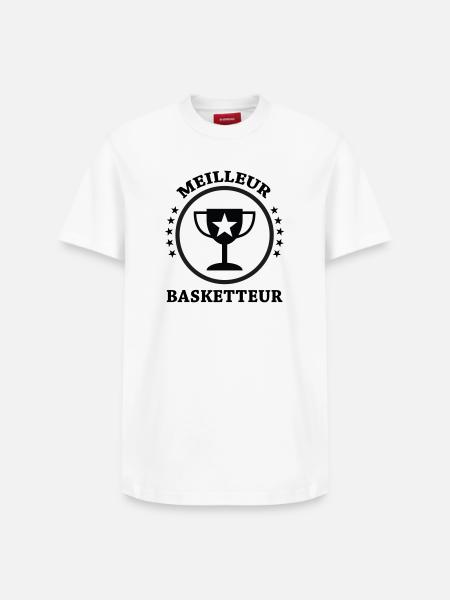 Best Basketball Player - Relaxed Unisex Supima Cotton T-Shirt – by SPREAD - white