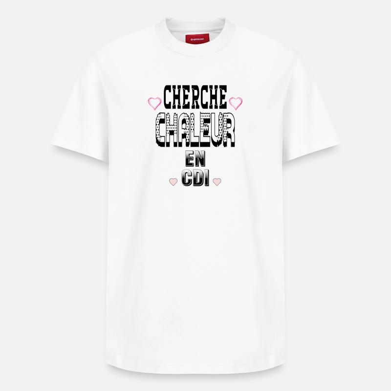 Cherche Chaleur en CDI - T-shirt unisexe décontracté en coton Supima – de SPREAD - blanc