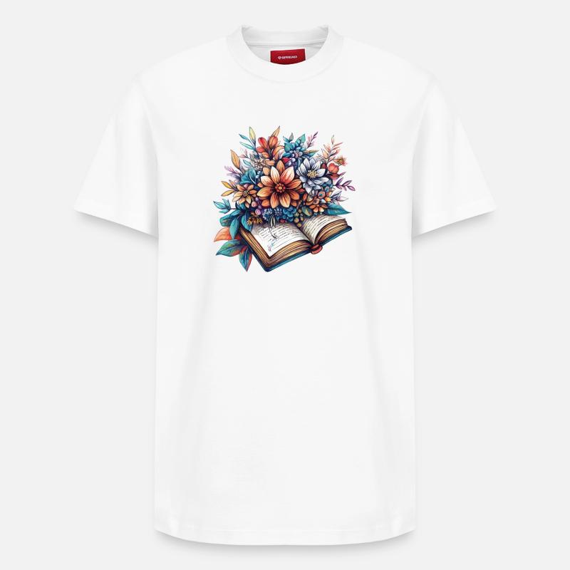 Blütenlese aus dem Buch - Relaxed Unisex Supima Cotton T-Shirt – von SPREAD - Weiß