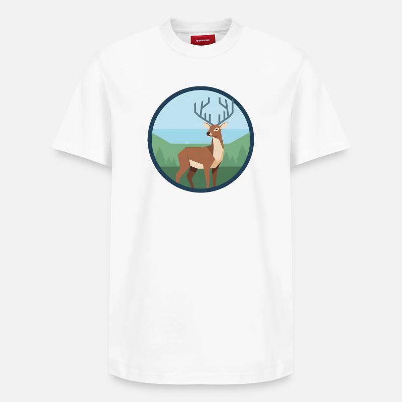 Hirsch - Relaxed Unisex Supima Cotton T-Shirt – von SPREAD - Weiß