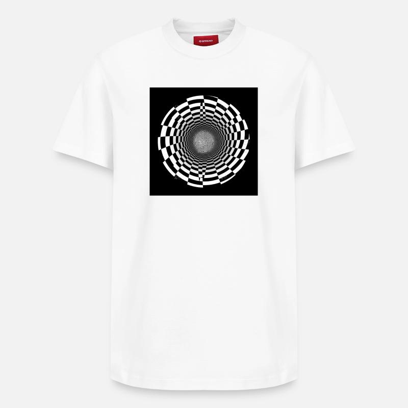 Vortex optique noir et blanc - T-shirt unisexe décontracté en coton Supima – de SPREAD - blanc