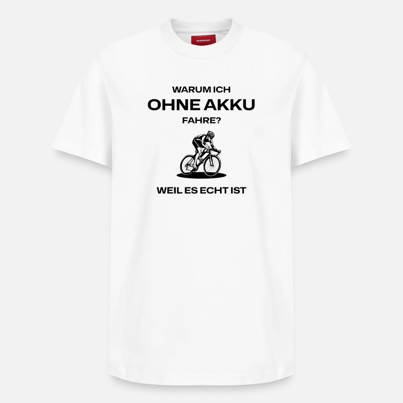Radfahrer Silhouette Schwarz - Relaxed Unisex Supima Cotton T-Shirt – von SPREAD - Weiß