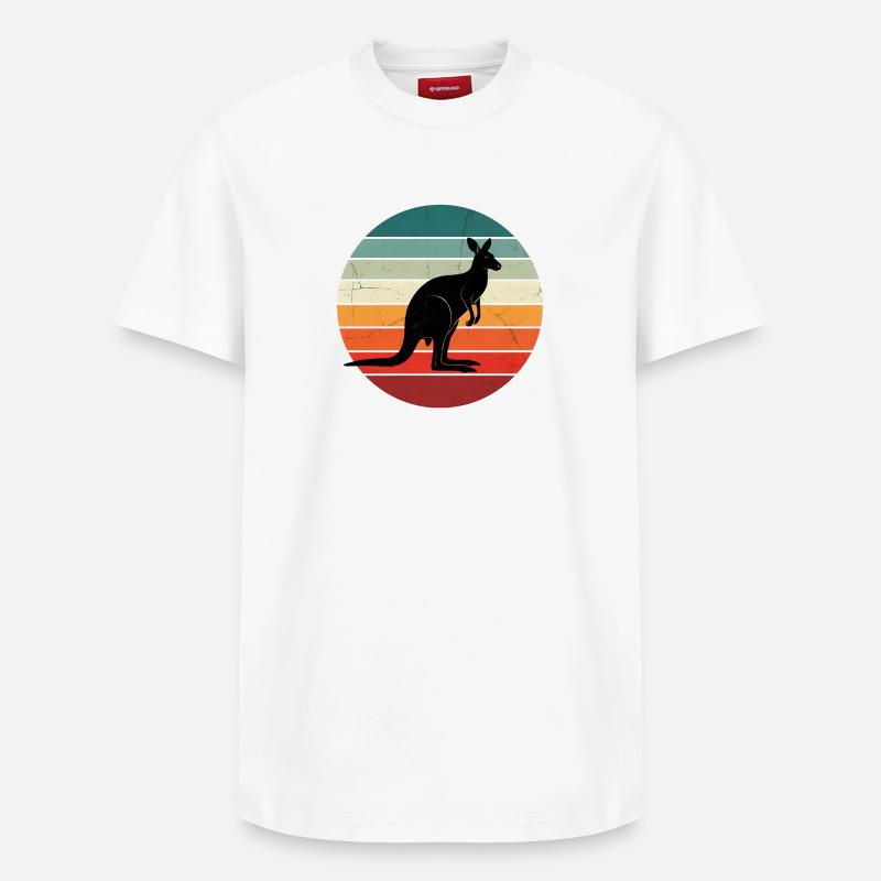 Kangaroo Retro Sunset - T-shirt unisexe décontracté en coton Supima – de SPREAD - blanc