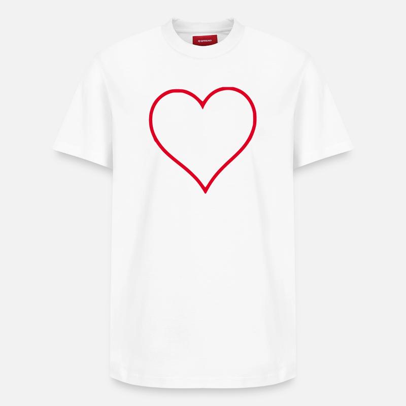 Saint-Valentin cœur rouge, st.valentin - T-shirt unisexe décontracté en coton Supima – de SPREAD - blanc