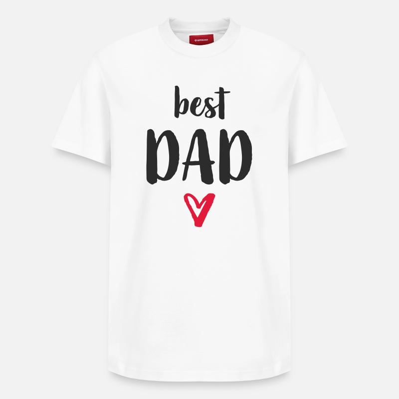 Meilleur cœur de papa - T-shirt unisexe décontracté en coton Supima – de SPREAD - blanc