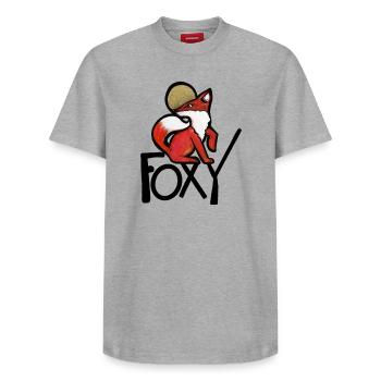 Renard Pourpre avec Auréole Or - T-shirt unisexe décontracté en coton Supima – de SPREAD - blanc - Devant - AI Model Female 172 dark (172cm) & AI Model Male 185 dark (185cm)