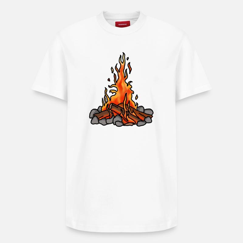 Feu de camp - T-shirt unisexe décontracté en coton Supima – de SPREAD - blanc