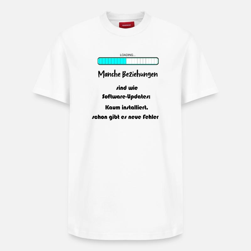 Progress Bar Blue Pattern - Relaxed Unisex Supima Cotton T-Shirt – by SPREAD - white