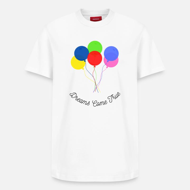 Bunte Luftballons – Träume werden wahr - Relaxed Unisex Supima Cotton T-Shirt – von SPREAD - Weiß