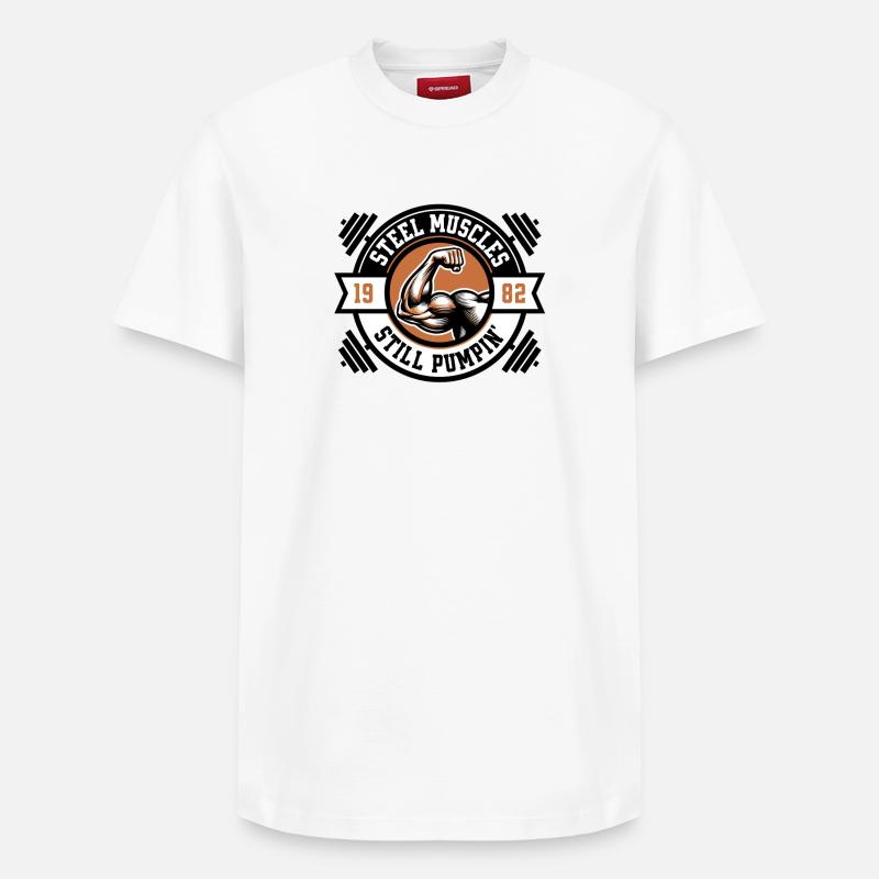 Pompe musculaire - T-shirt unisexe décontracté en coton Supima – de SPREAD - blanc