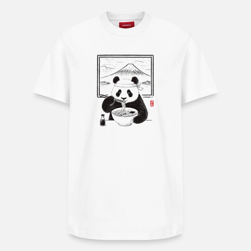 Ramen Panda - T-shirt unisexe décontracté en coton Supima – de SPREAD - blanc