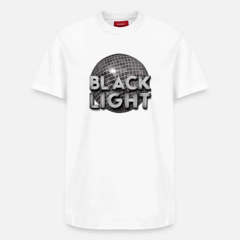 Schwarzes Licht Retro-Disco - Relaxed Unisex Supima Cotton T-Shirt – von SPREAD - Weiß