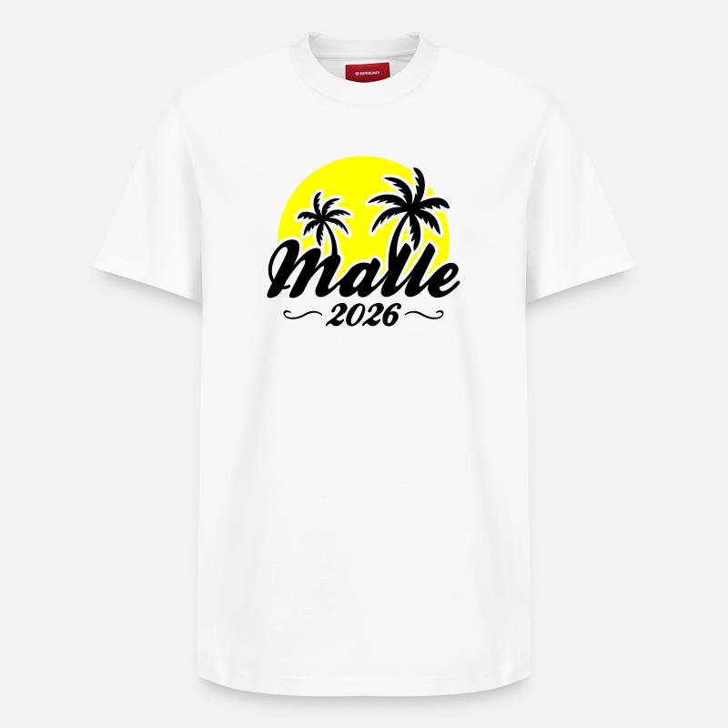 Malle 2026 Sun - T-shirt unisexe décontracté en coton Supima – de SPREAD - blanc
