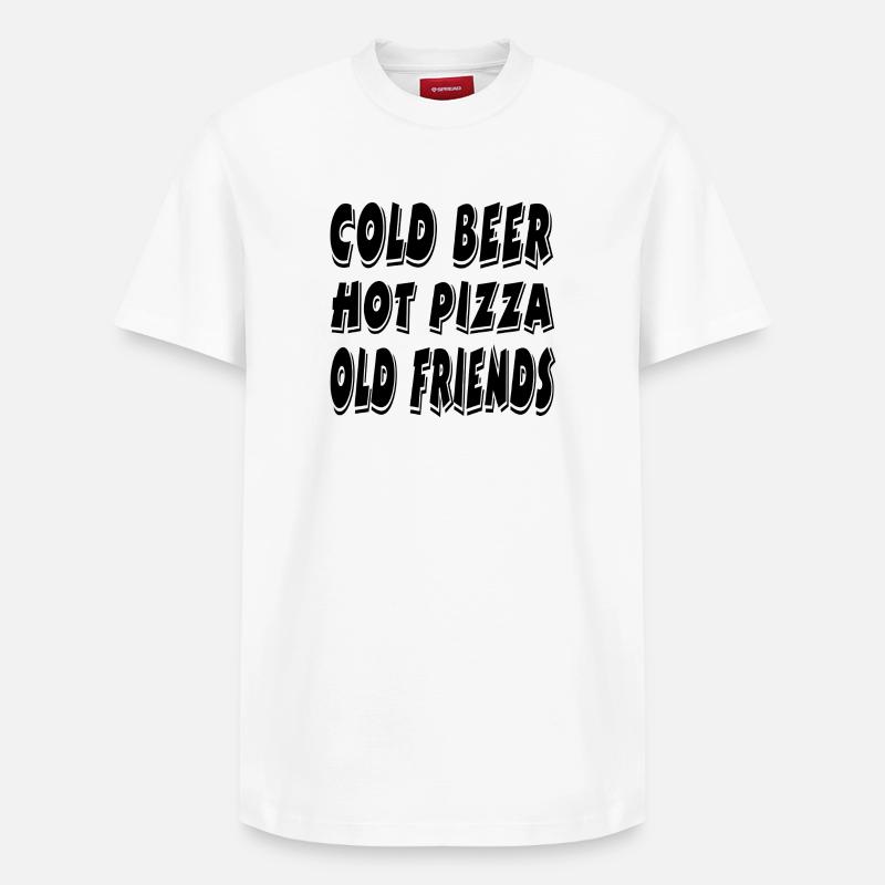 Bier - Relaxed Unisex Supima Cotton T-Shirt – von SPREAD - Weiß