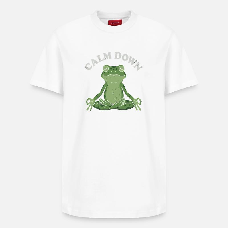 Pose de méditation du Petit Crapaud - T-shirt unisexe décontracté en coton Supima – de SPREAD - blanc