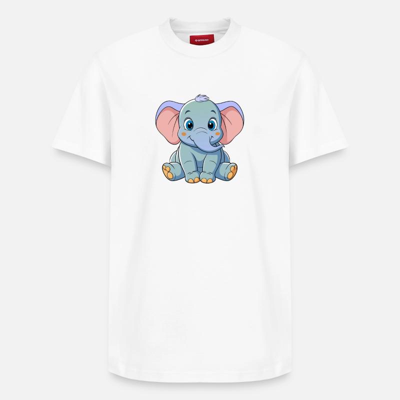 Bébé éléphant - T-shirt unisexe décontracté en coton Supima – de SPREAD - blanc