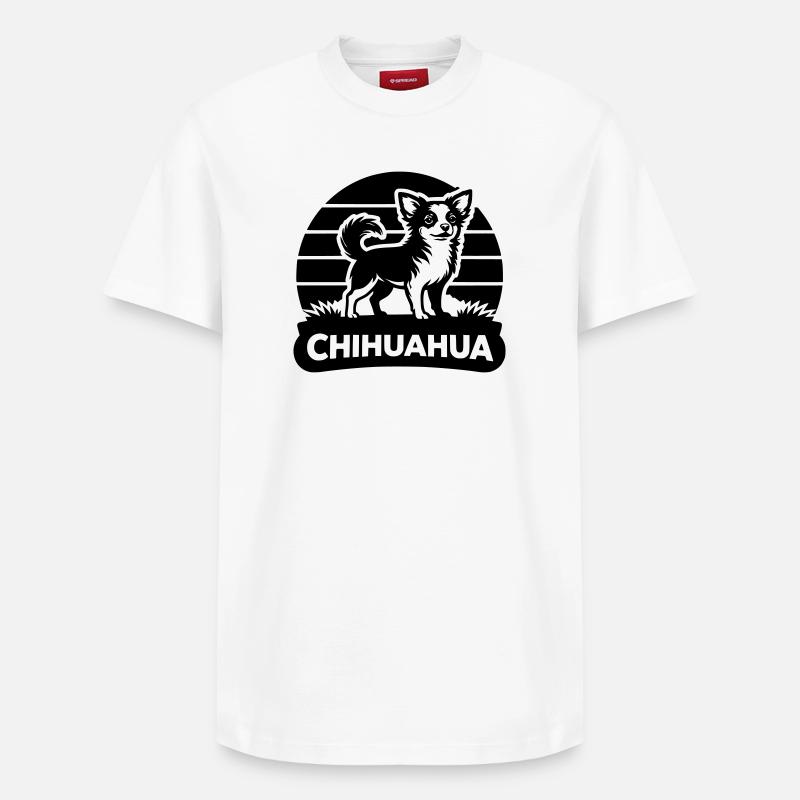 Chihuahua Silhouette - T-shirt unisexe décontracté en coton Supima – de SPREAD - blanc
