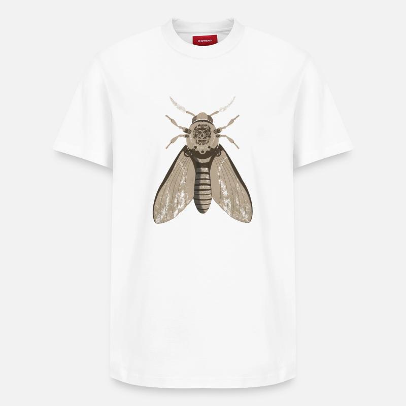 Schädelmotte im Steampunk-Stil - Relaxed Unisex Supima Cotton T-Shirt – von SPREAD - Weiß