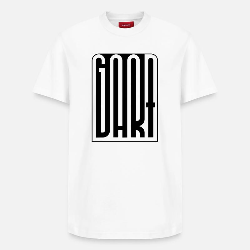 BONNES FLÉCHETTES deux in_ dans - T-shirt unisexe décontracté en coton Supima – de SPREAD - blanc